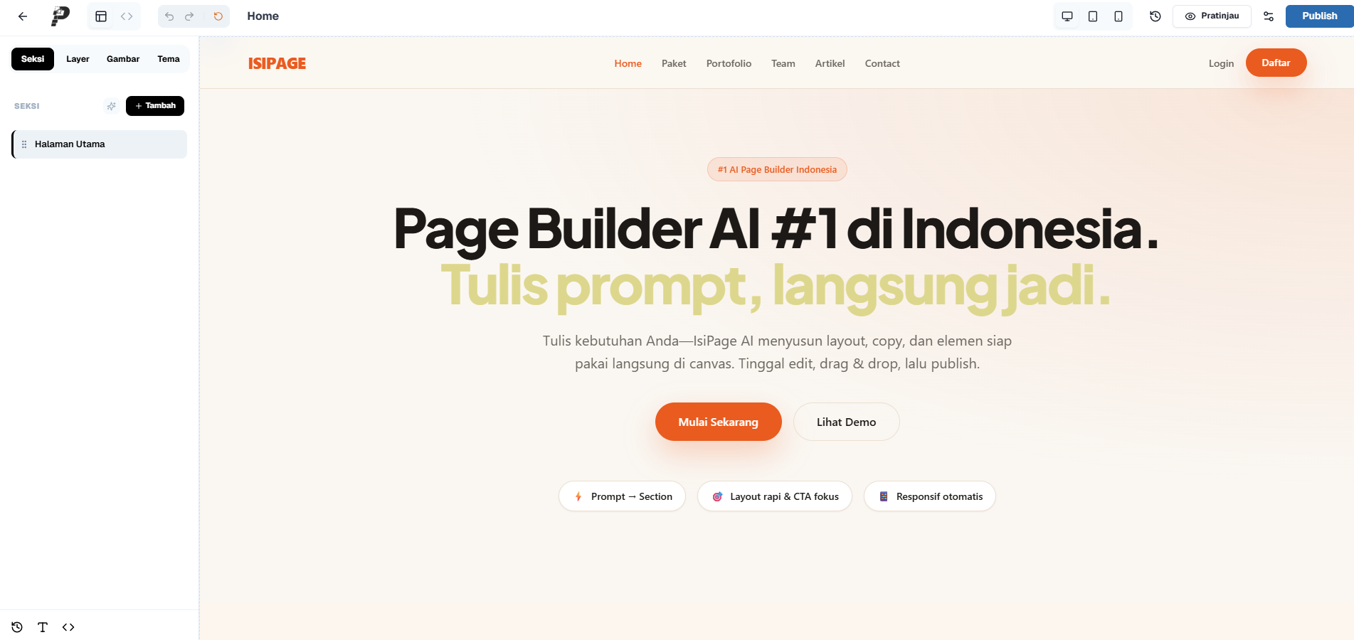 Demo Complete Website Build IsiPage