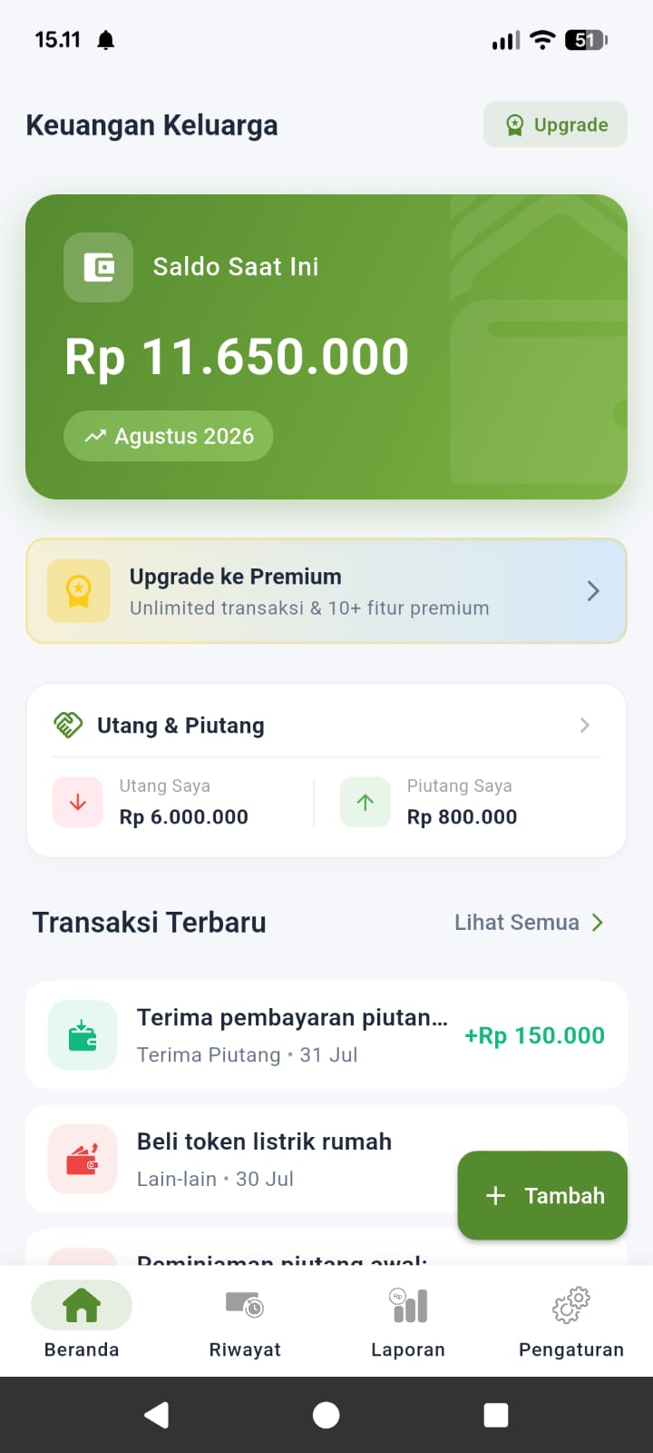 Anggaran keuangan keluarga KKApps
